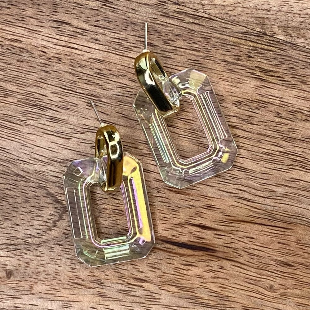 BUNDLE 2 EARRING for $13‼️ |  Clear Holographic Drop Earrings